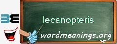 WordMeaning blackboard for lecanopteris